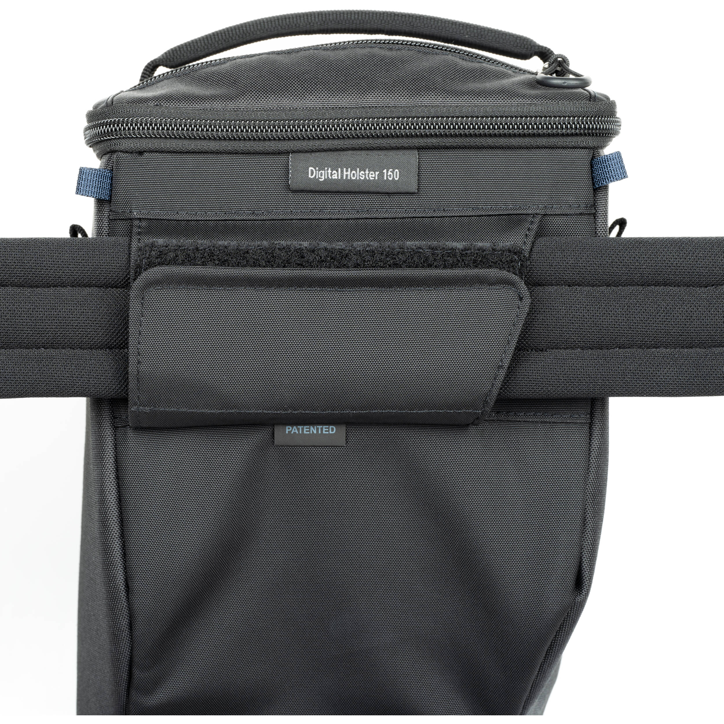 Think Tank Digital Holster 150 for 150–600mm lenses with belt/shoulder carry and accessory pockets.