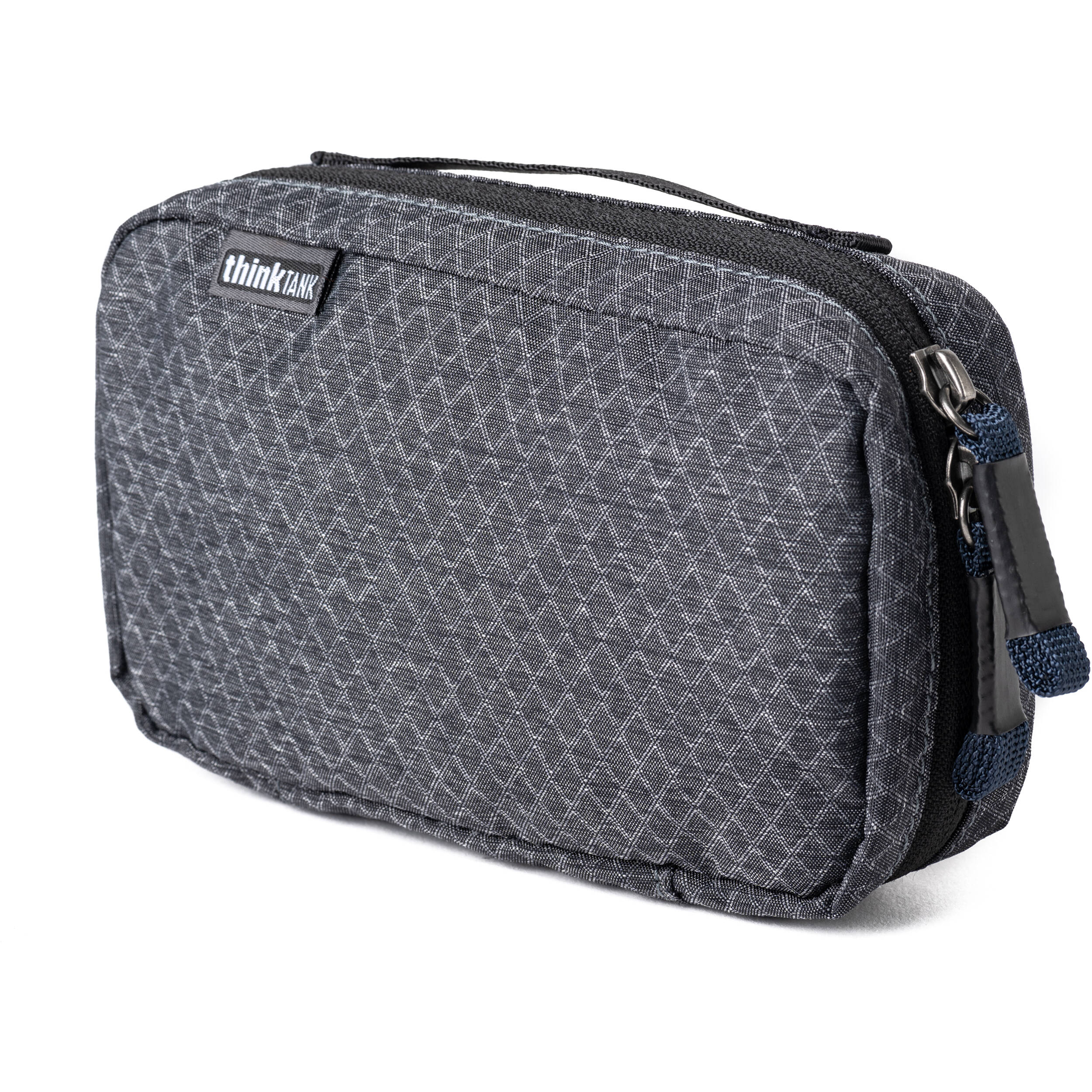 Think Tank EDC Pouch with pockets, zippered compartment, water-repellent coating, and open-flat design for easy access.