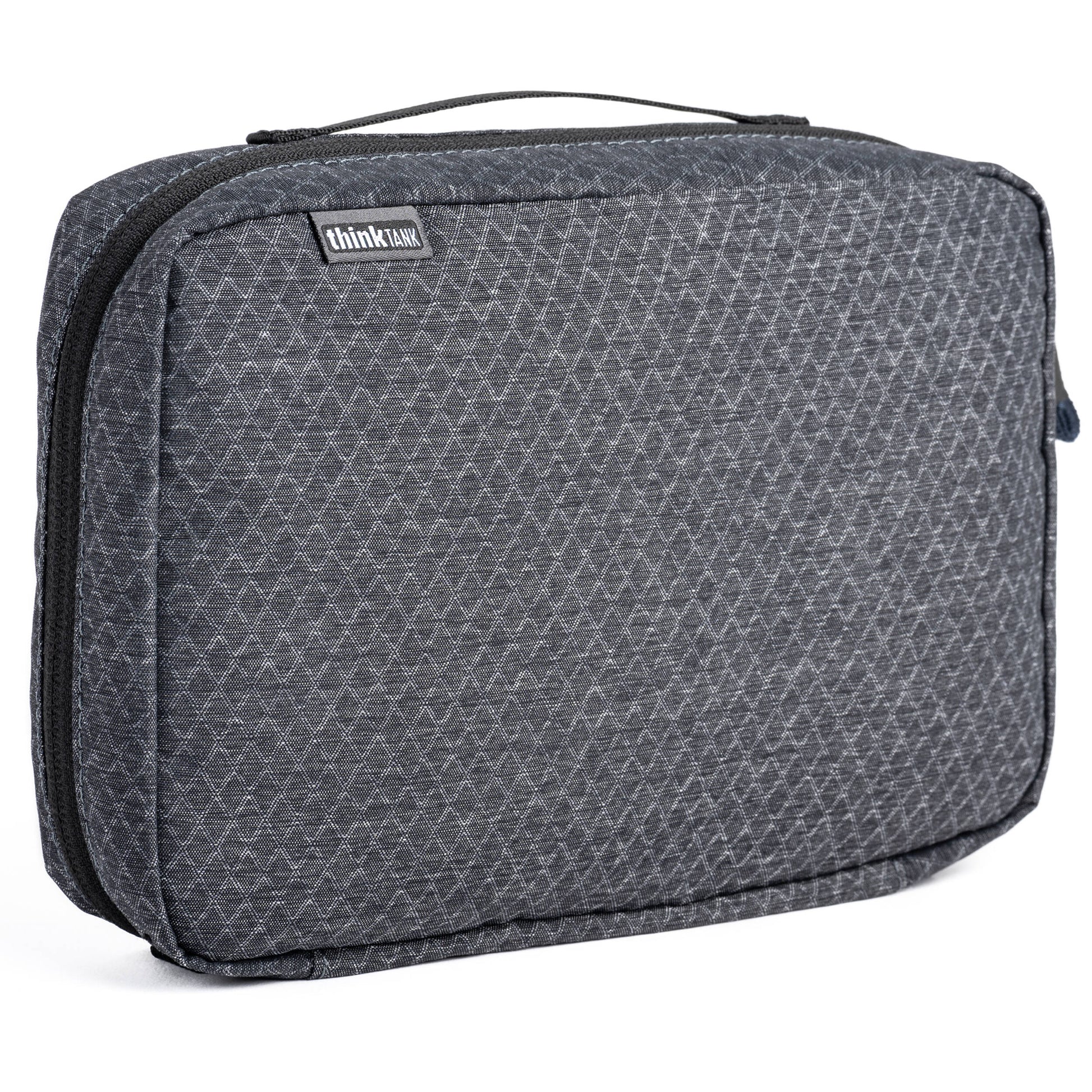 Think Tank EDC Pouch with pockets, zippered compartment, water-repellent coating, and open-flat design for easy access.
