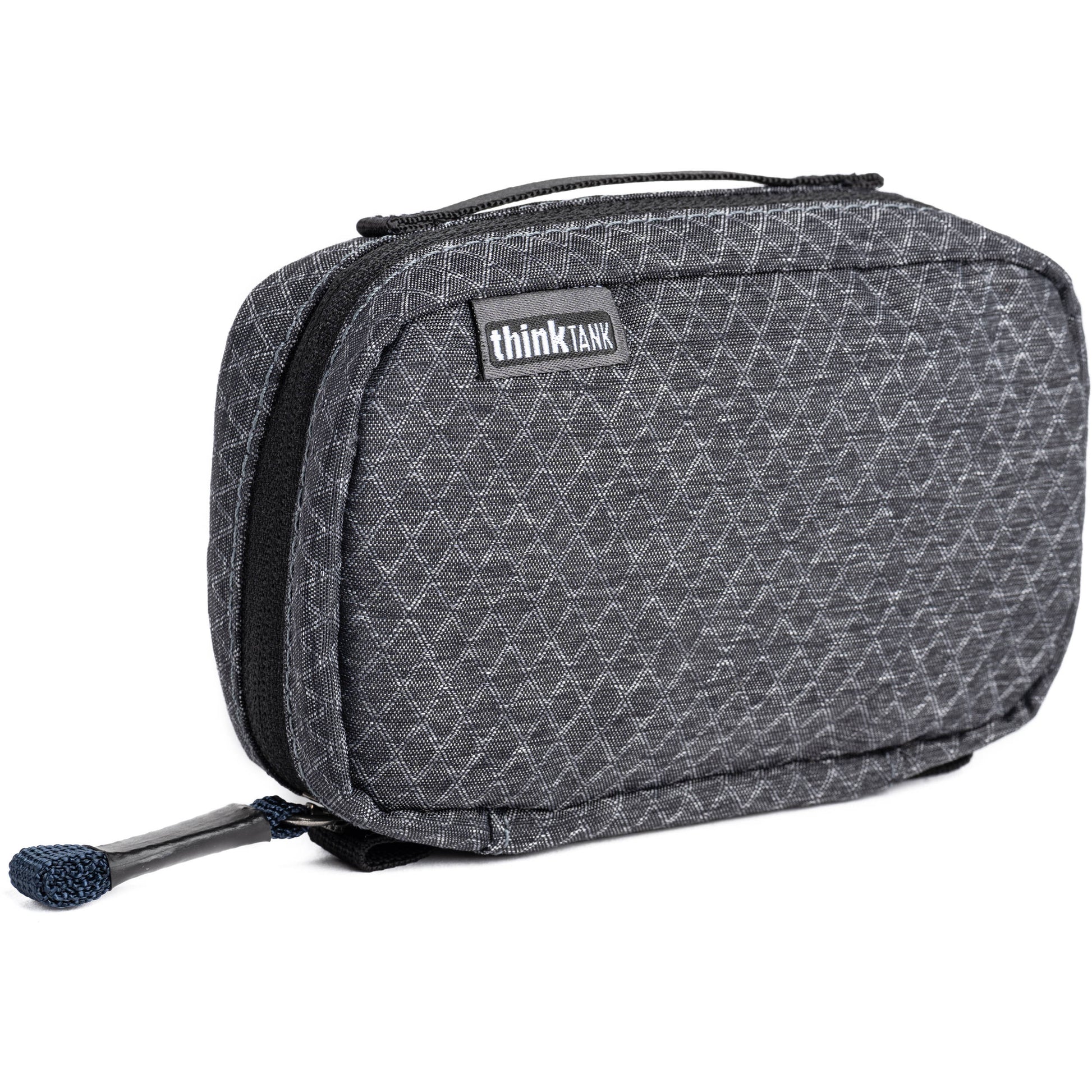 Think Tank EDC Pouch with pockets, zippered compartment, water-repellent coating, and open-flat design for easy access.