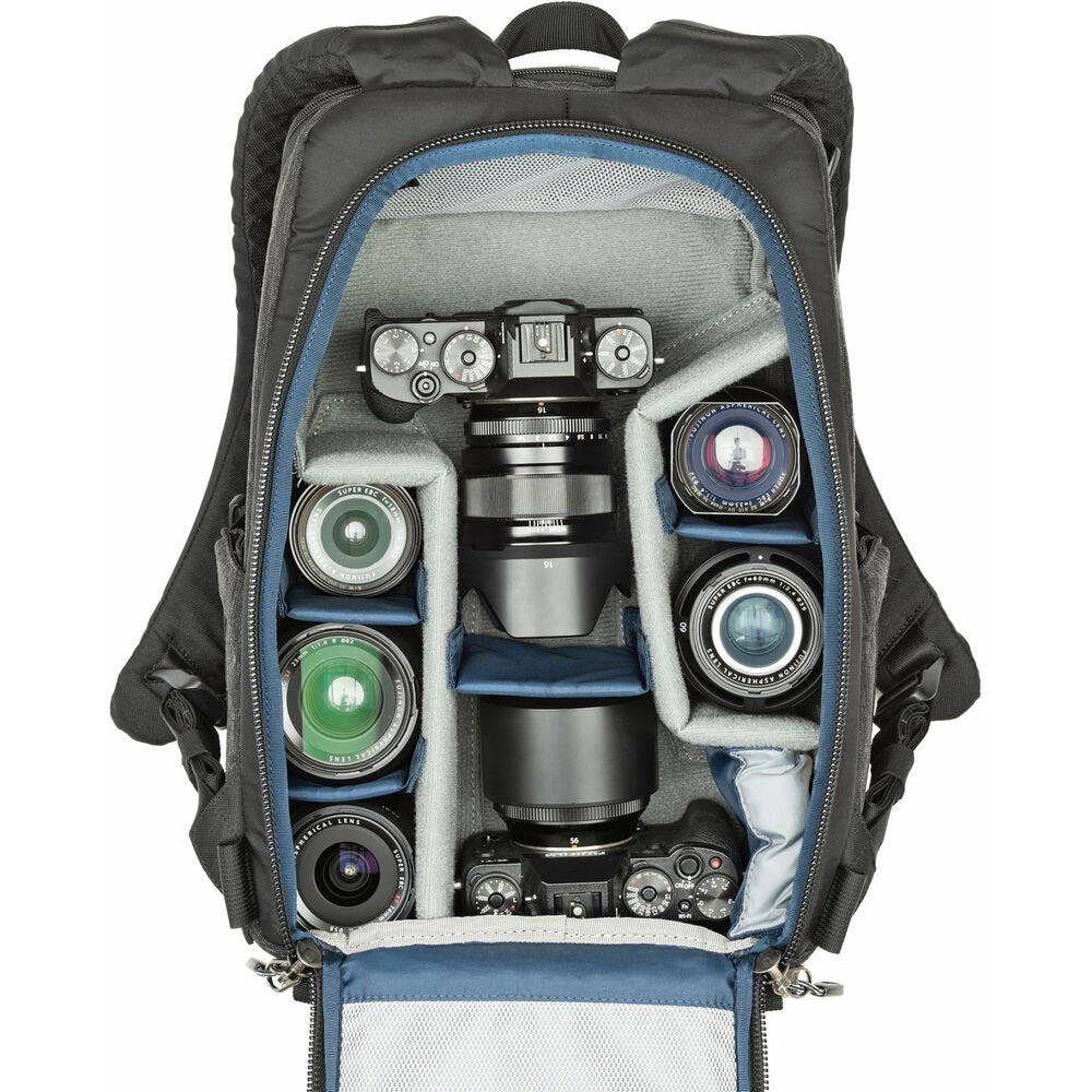 Think Tank Photo BackStory 13 Camera Backpack with padded compartments for DSLR/mirrorless cameras, laptop, tablet, and accessories.