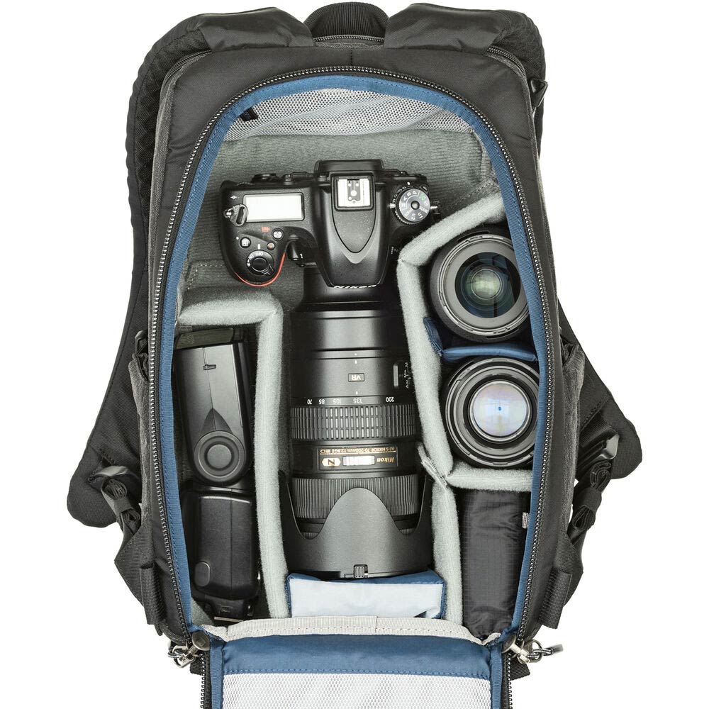 Think Tank Photo BackStory 13 Camera Backpack with padded compartments for DSLR/mirrorless cameras, laptop, tablet, and accessories.