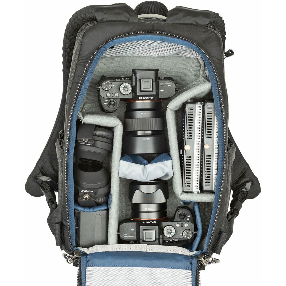 Think Tank Photo BackStory 13 Camera Backpack with padded compartments for DSLR/mirrorless cameras, laptop, tablet, and accessories.