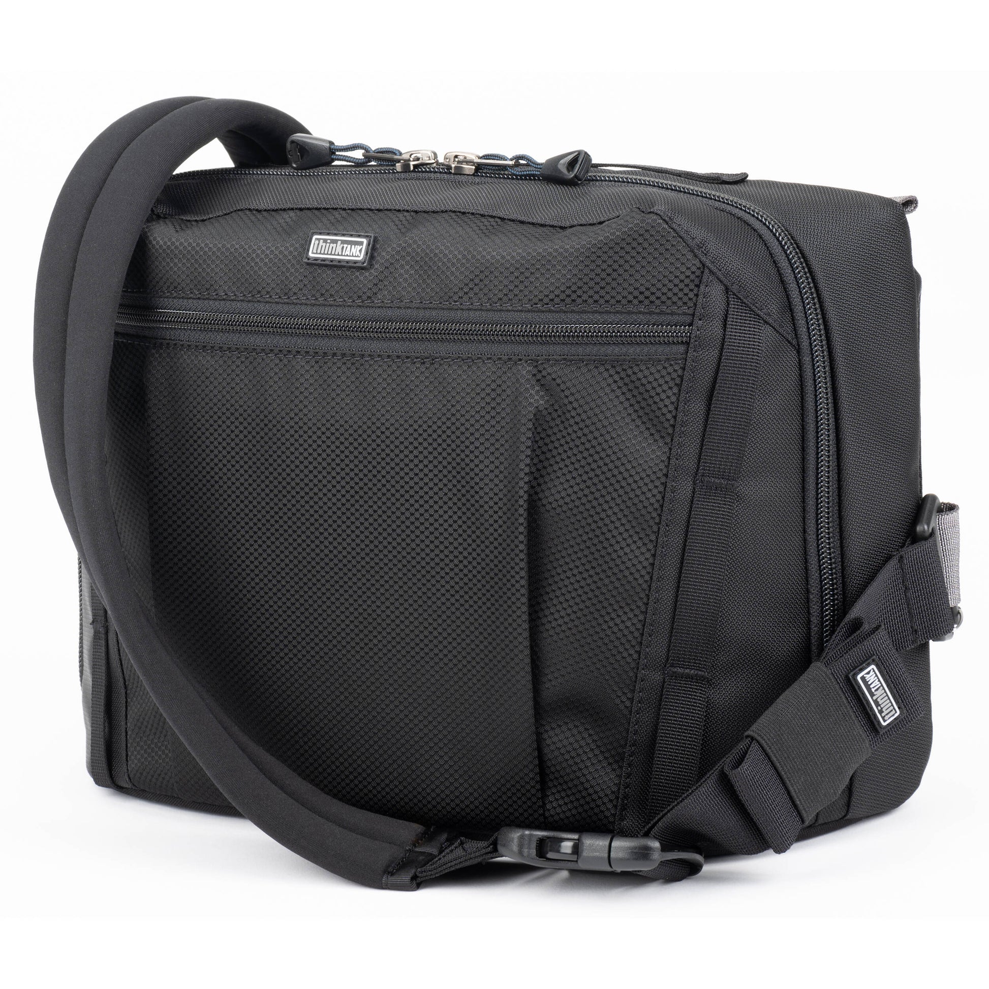 Think Tank PressPass 20 camera bag with padded interior.