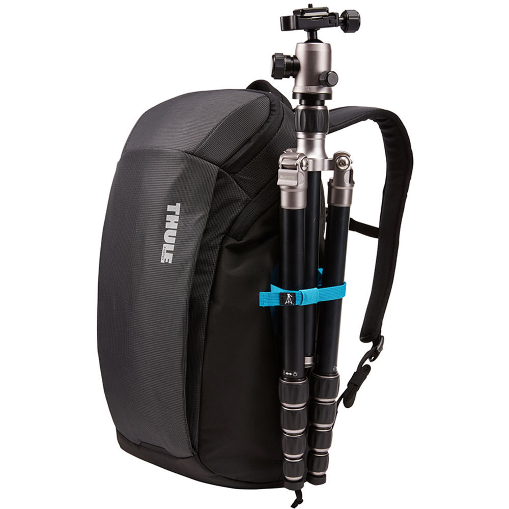 Thule camera backpack with padded compartments, adjustable dividers, and ergonomic straps