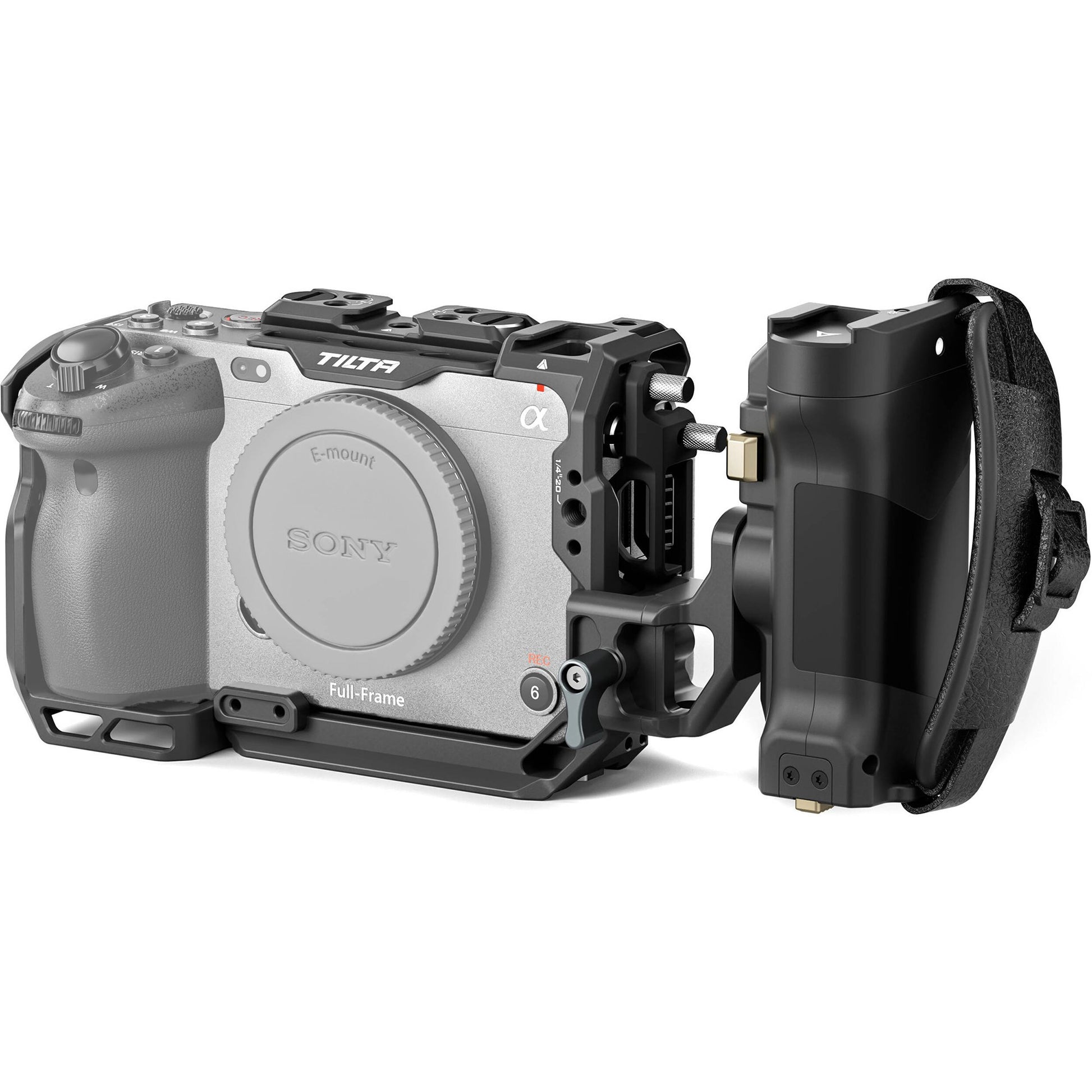 This camera cage kit has a modular design, configured for both full cage protection and a lighter-weight half cage form for gimbal use.