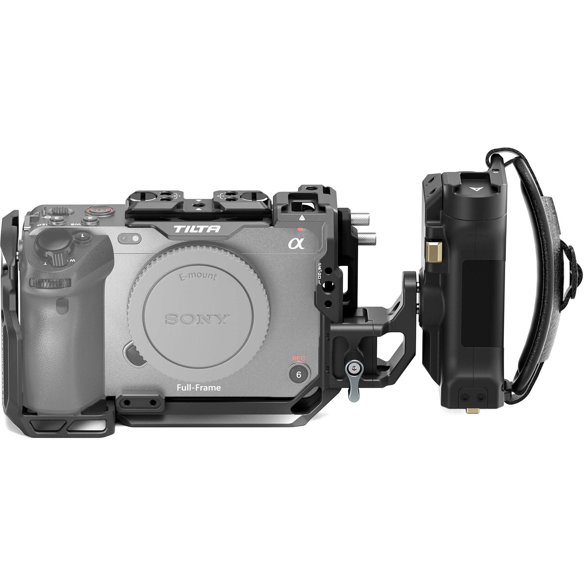 This camera cage kit has a modular design, configured for both full cage protection and a lighter-weight half cage form for gimbal use.