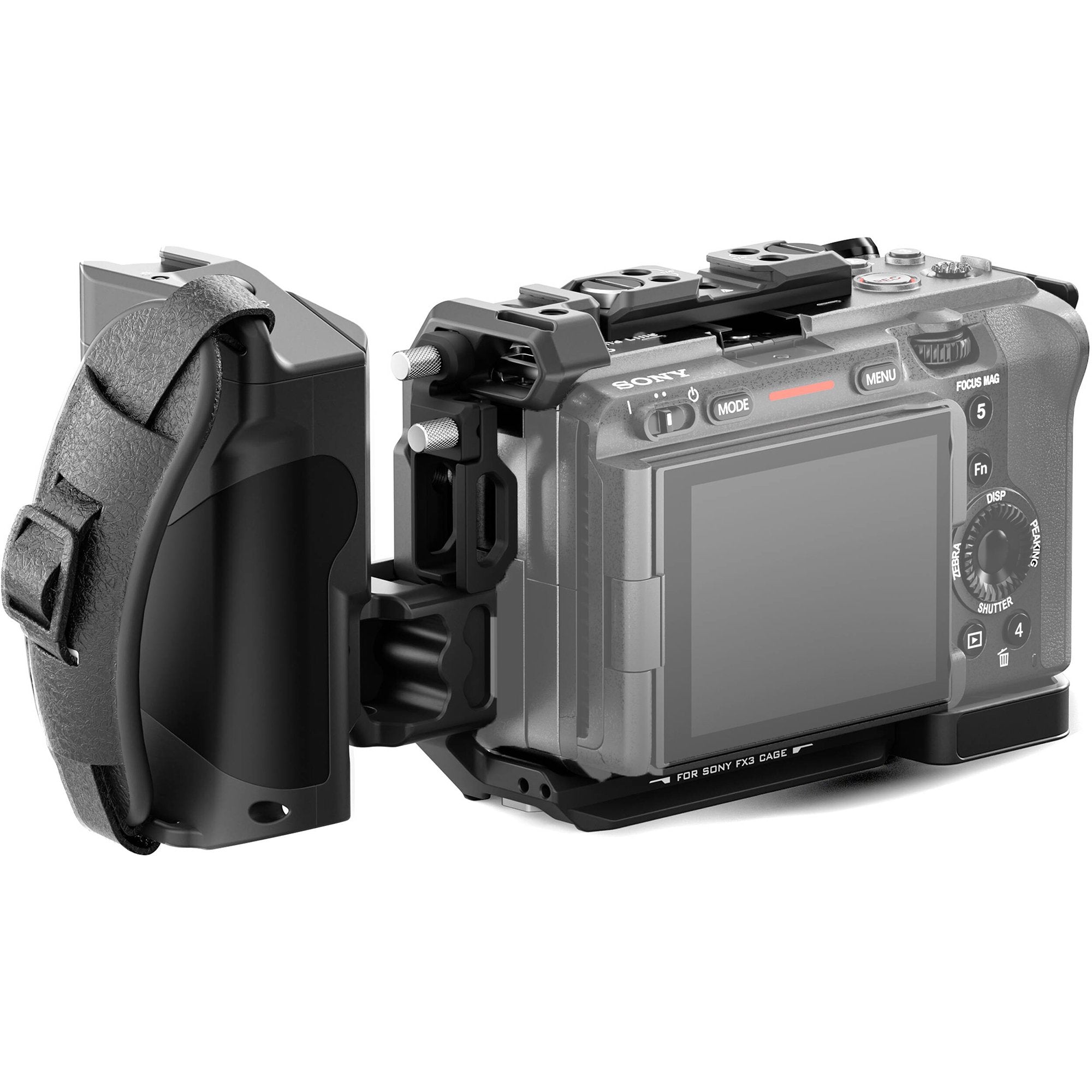 This camera cage kit has a modular design, configured for both full cage protection and a lighter-weight half cage form for gimbal use.