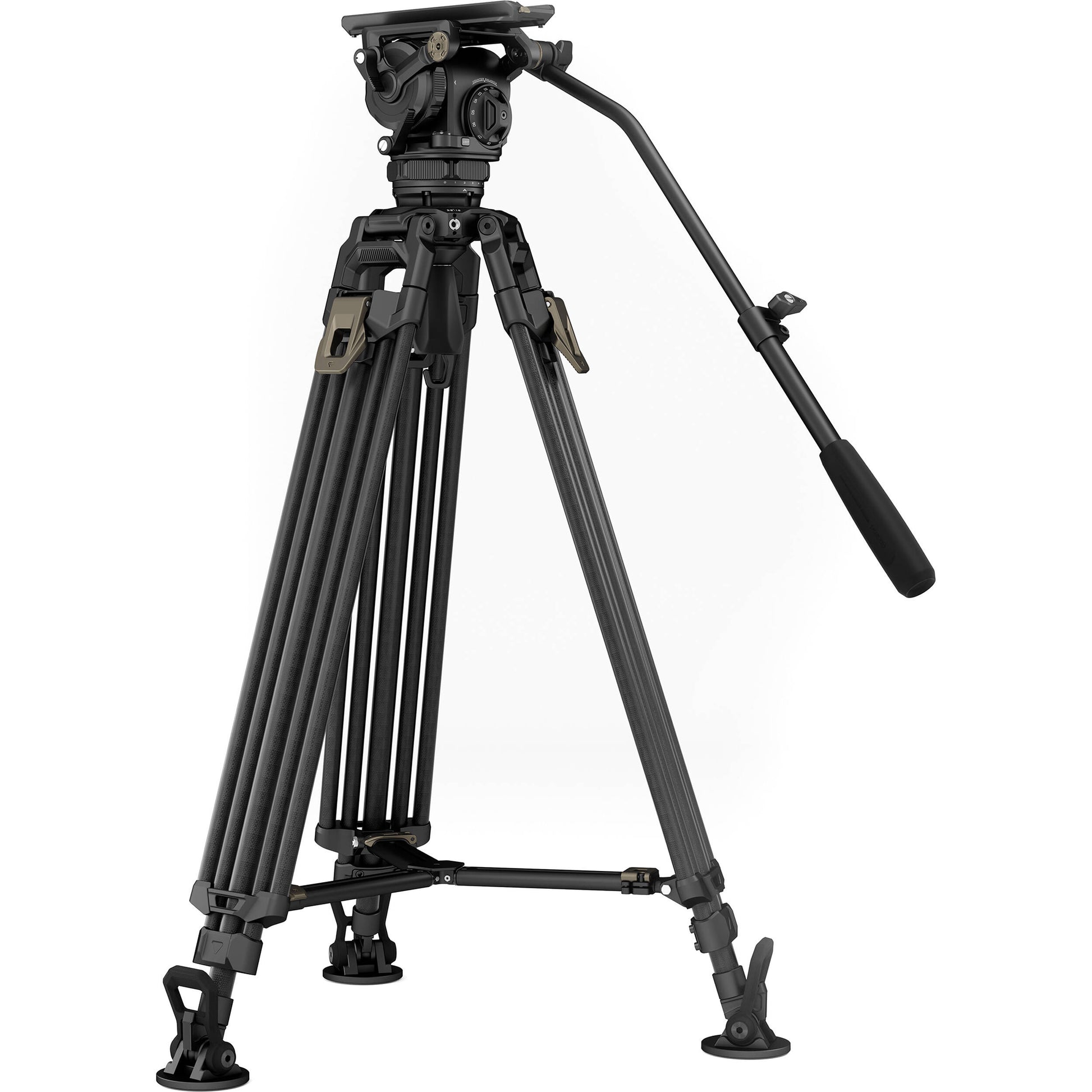 The carbon fibre tripod with aluminium 75mm fluid head is designed with lightweight construction weighing a mere 7.75 kg.