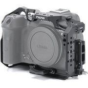 Elevate your Canon R7 mirrorless camera with a formfitting full cage for added versatility and protection during production.