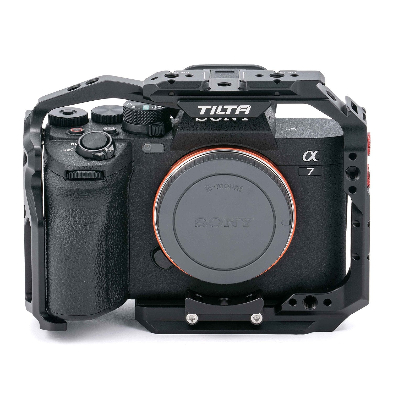 Add accessories to and protect your Sony a7 IV mirrorless camera with a formfitting full camera cage, perfect to use during production.