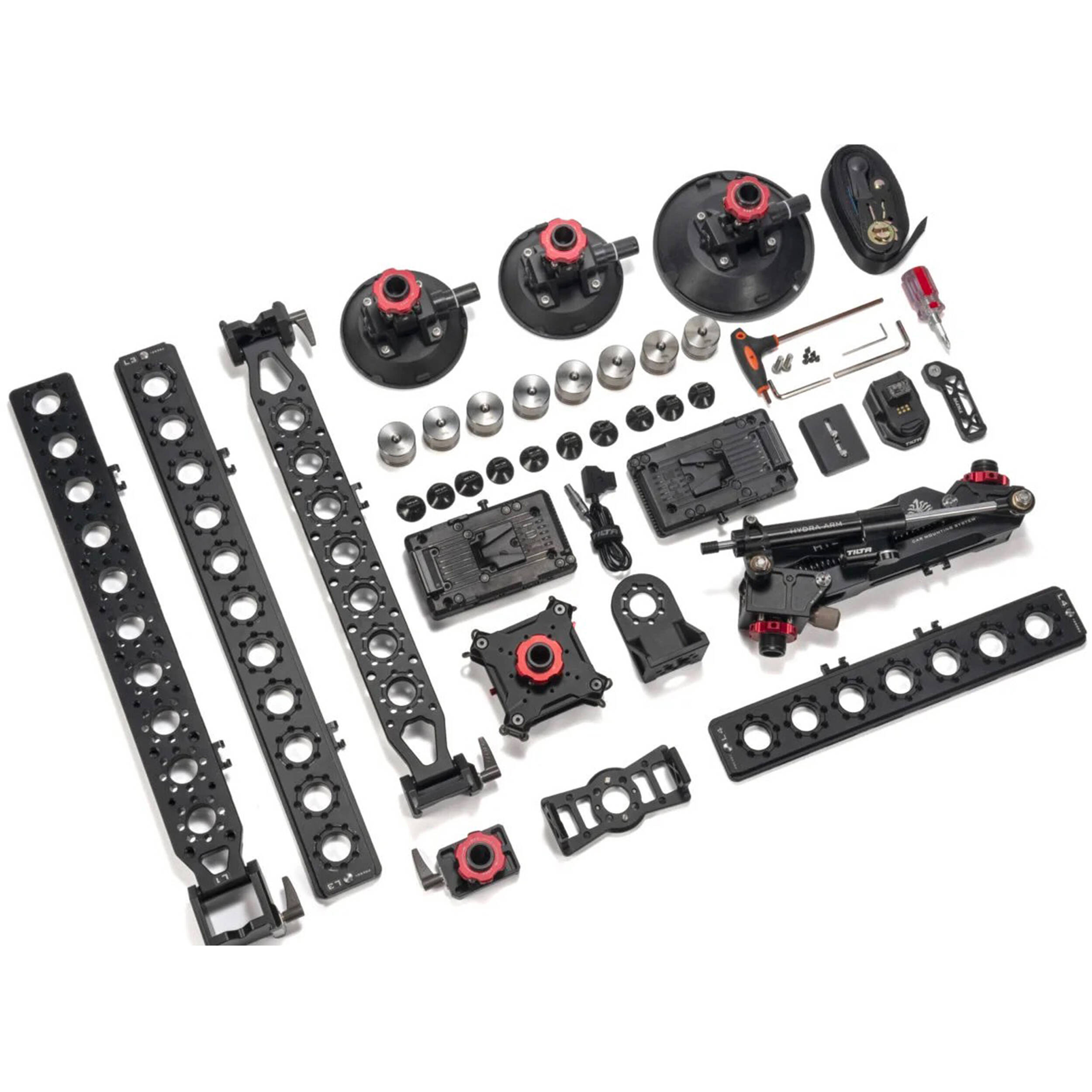 The Hydra Alien Car Mounting System offers lightweight, versatile, and stable solutions for dynamic car-mounted cinematography, supporting various cameras.