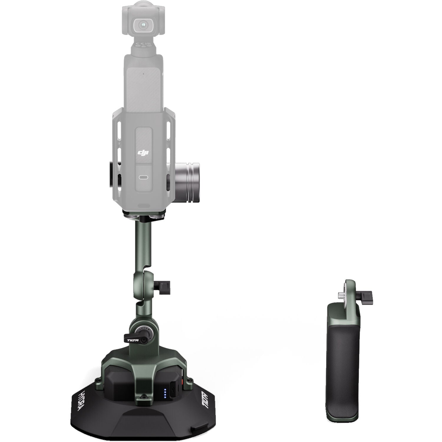 Tilta Hydra Alien Mini Ultimate Kit in Green — a modular camera cage system featuring adjustable handle, alloy frame, accessory mounting points, and 15 mm rod support for mirrorless cameras.