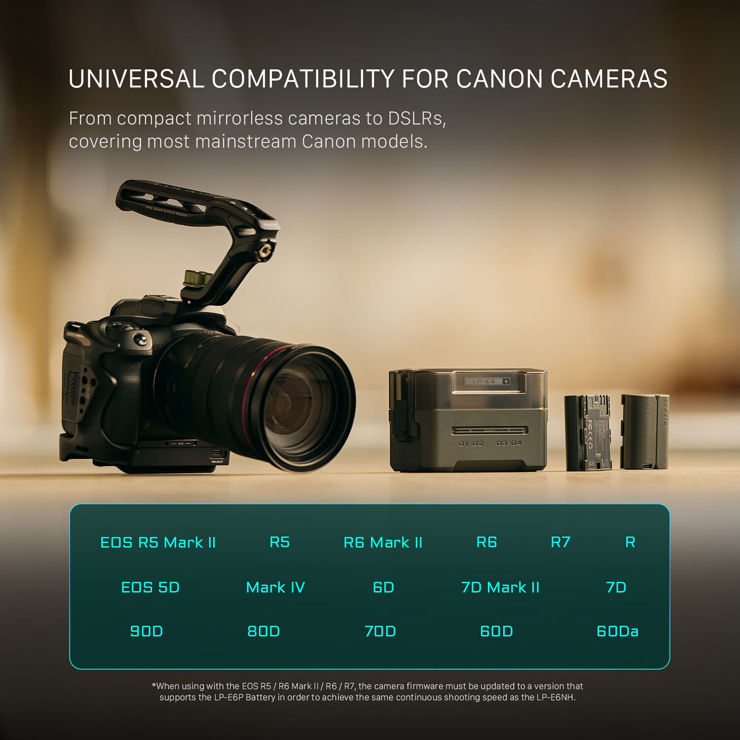 Tilta LP-E6P battery with USB-C port