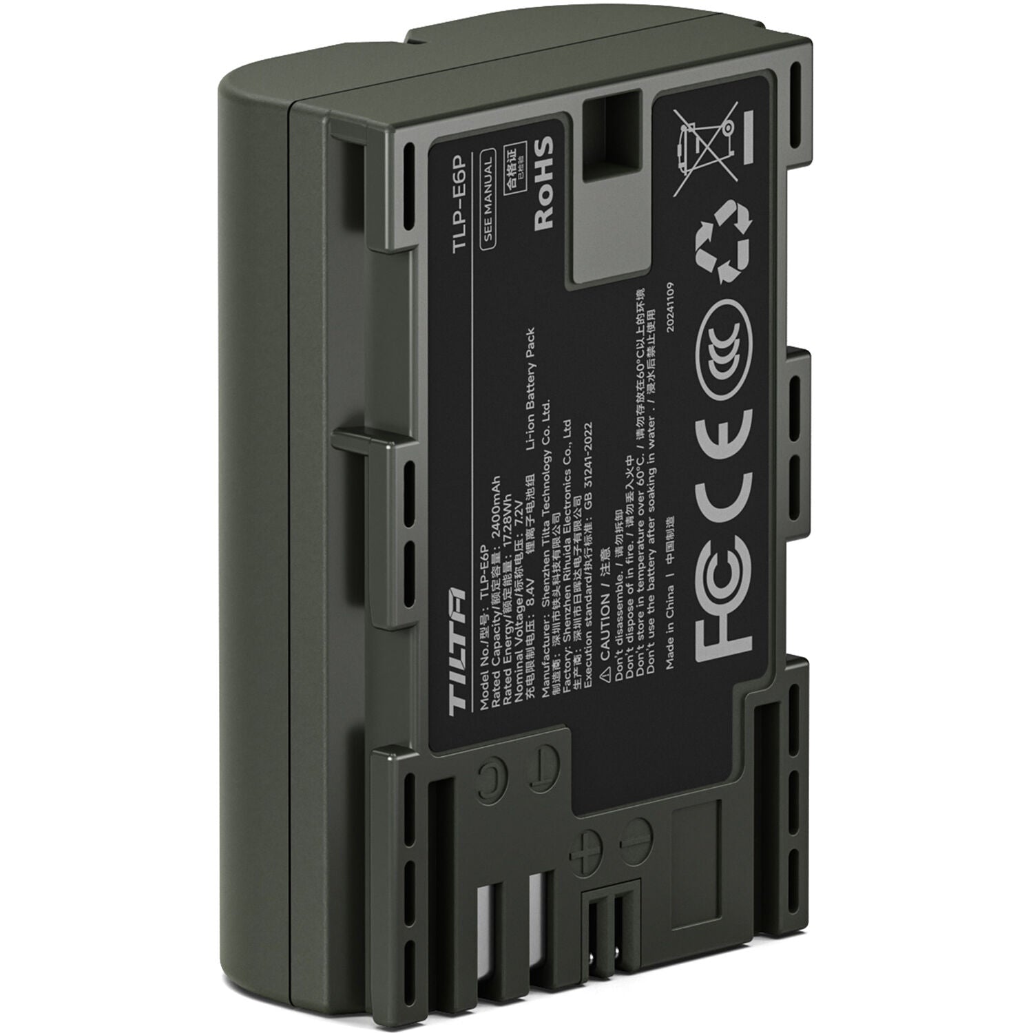 Tilta LP-E6P battery with USB-C port