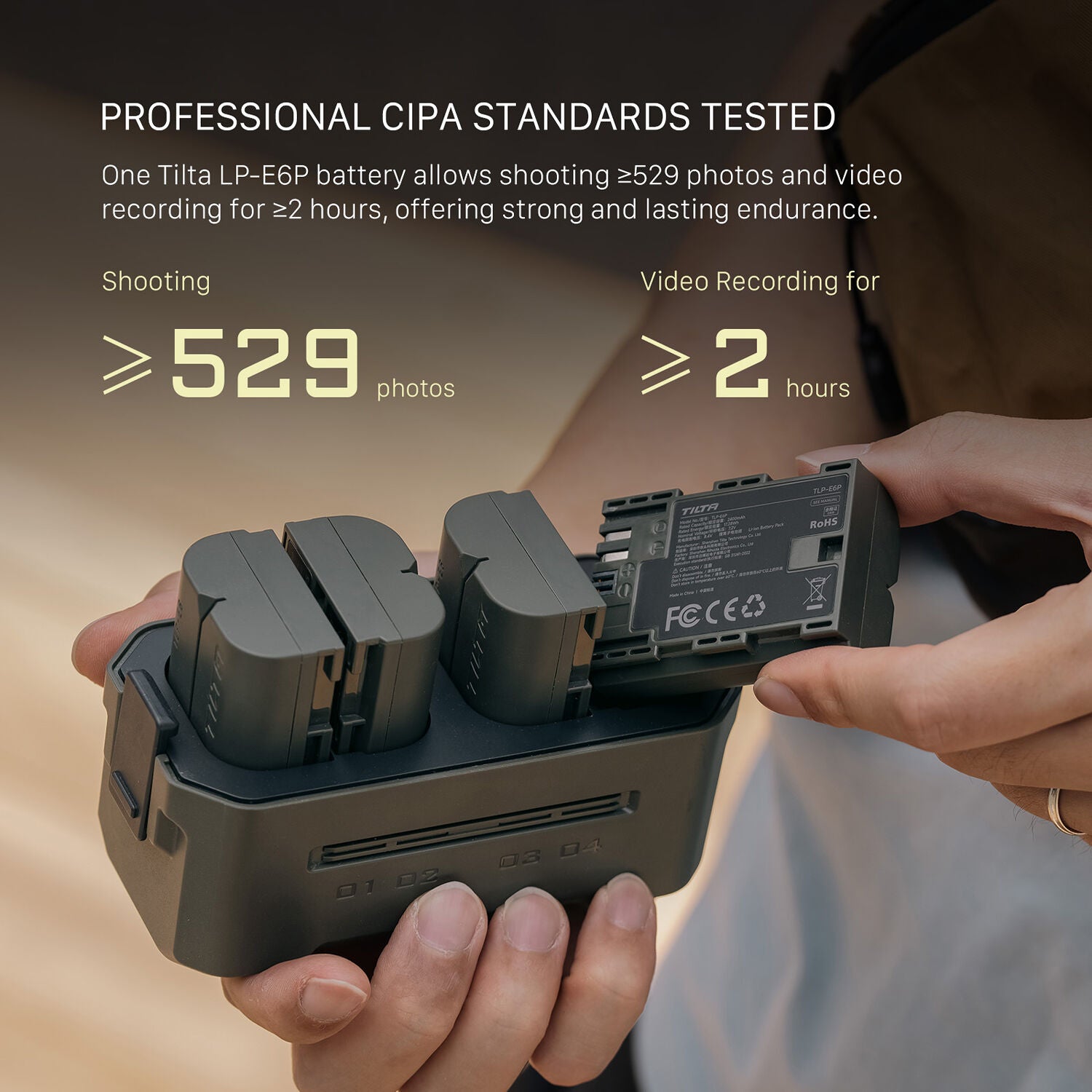 Tilta LP-E6P battery with USB-C port