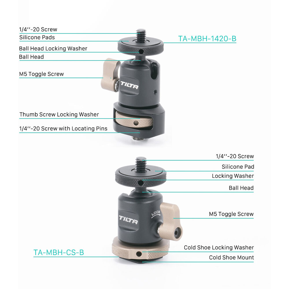 Tilta Mini Ball Head Mount for lights and monitors.