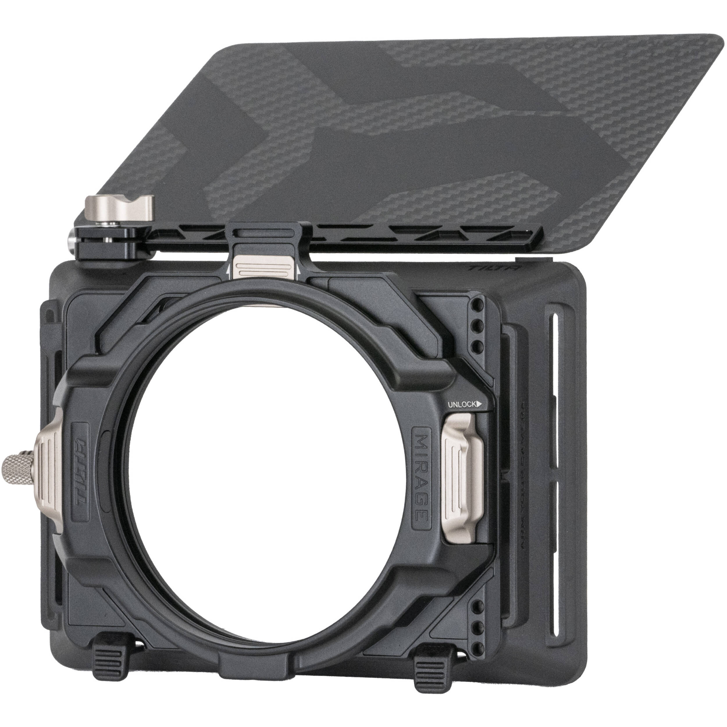 Tilta Mirage Matte Box for professional video and film production, with dual-stage filter system and adjustable flags.