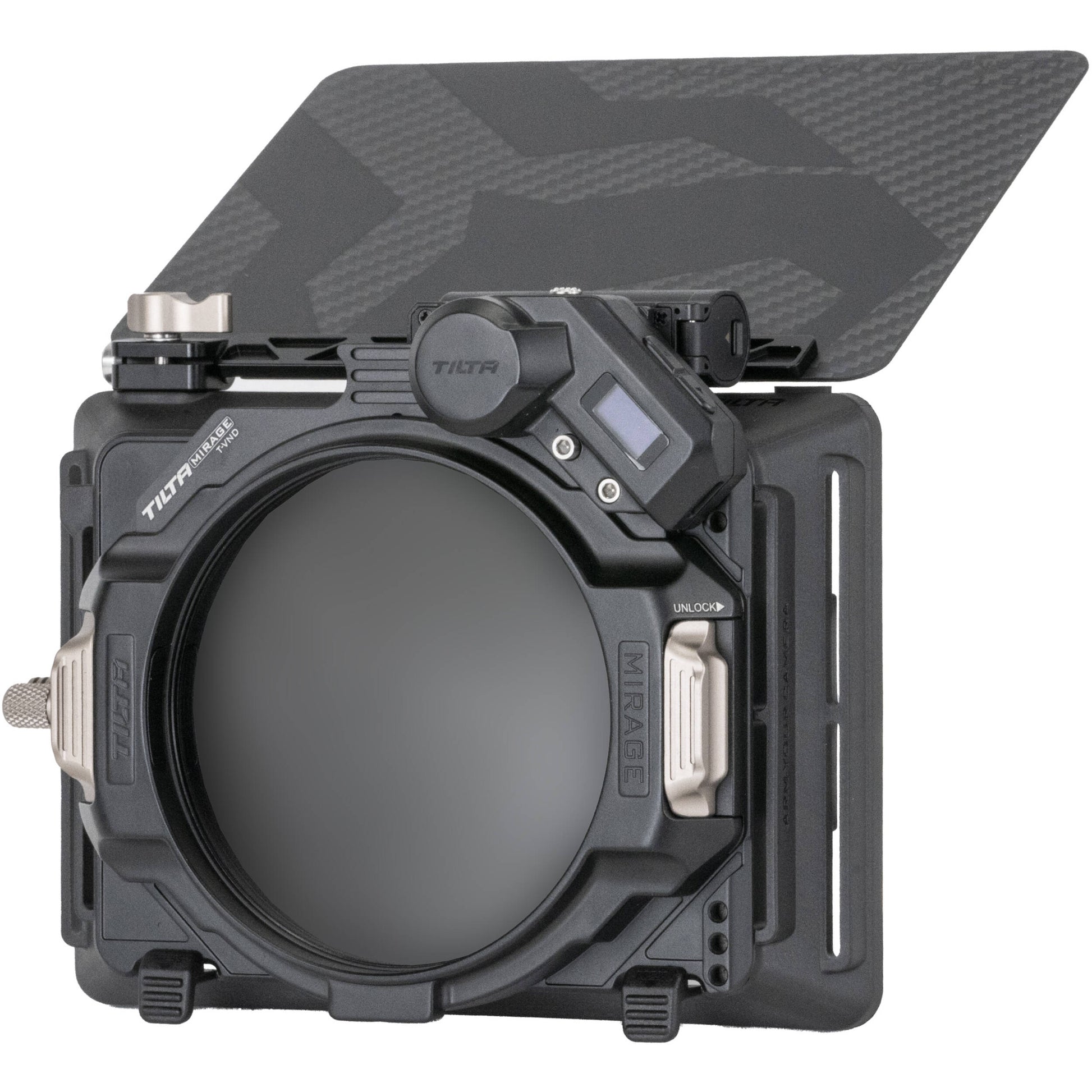 Tilta Mirage Motorised VND Kit with Matte Box, providing motorised variable ND control and adjustable flags for video production.