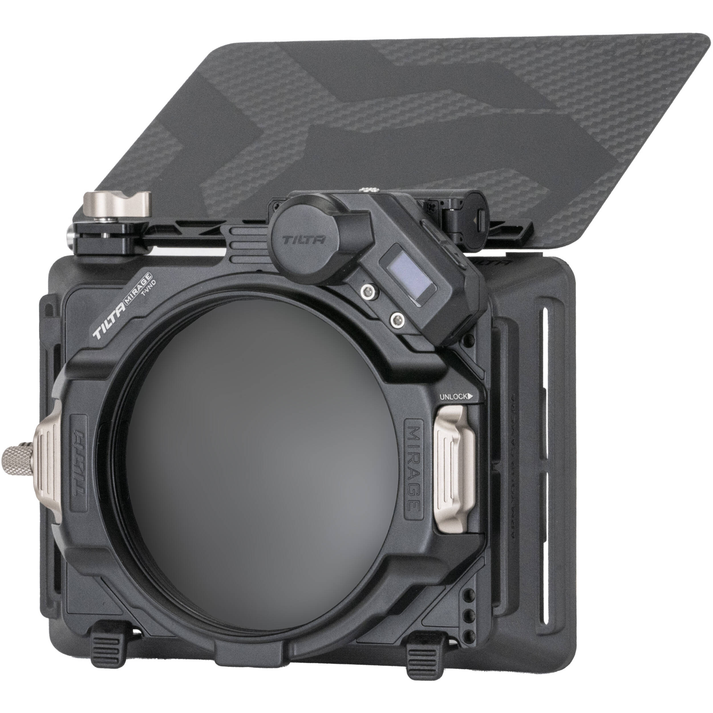 Tilta Mirage Motorised VND Kit with Matte Box, providing motorised variable ND control and adjustable flags for video production.