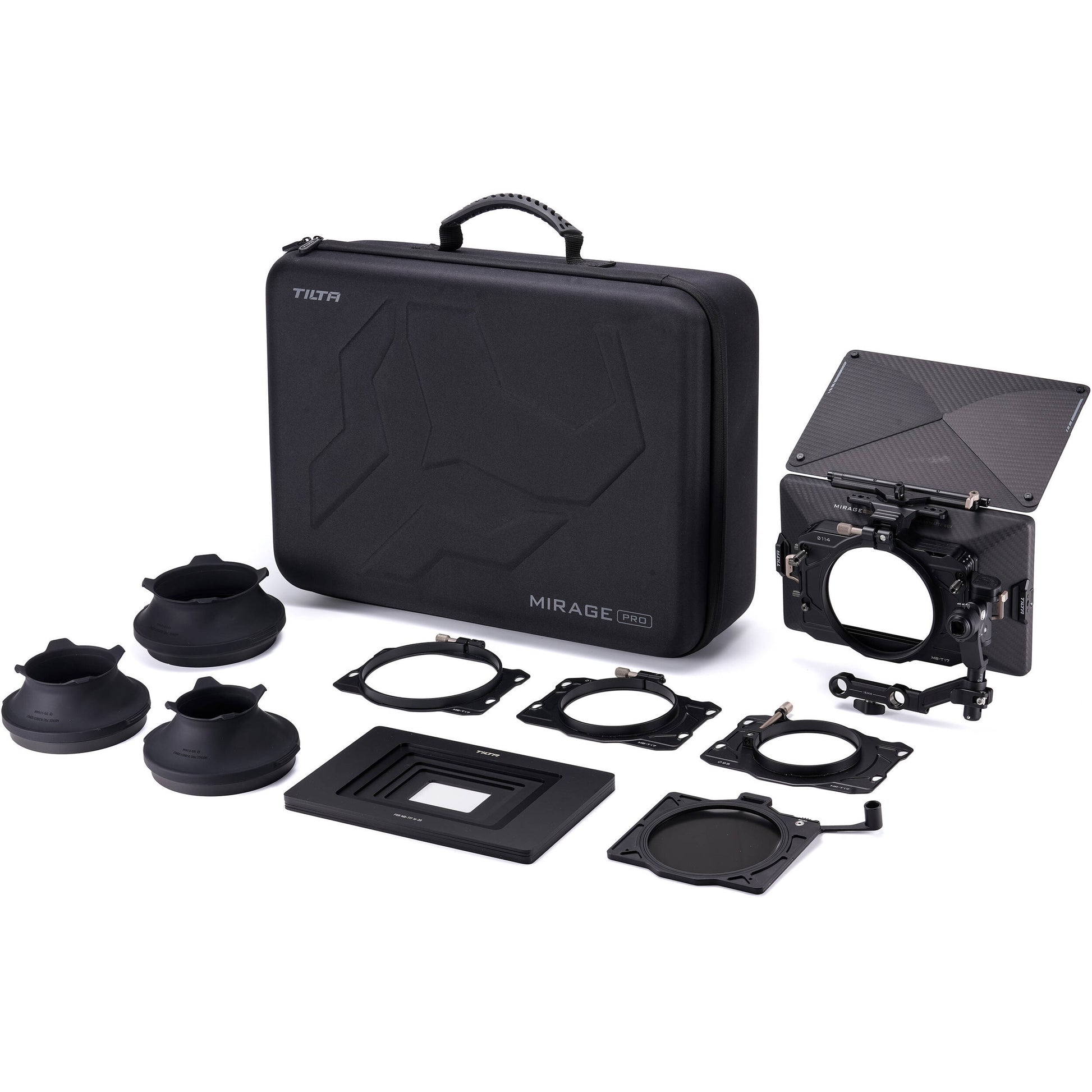 Tilta Mirage Pro Matte Box with quick release hood attached to cinema lens.