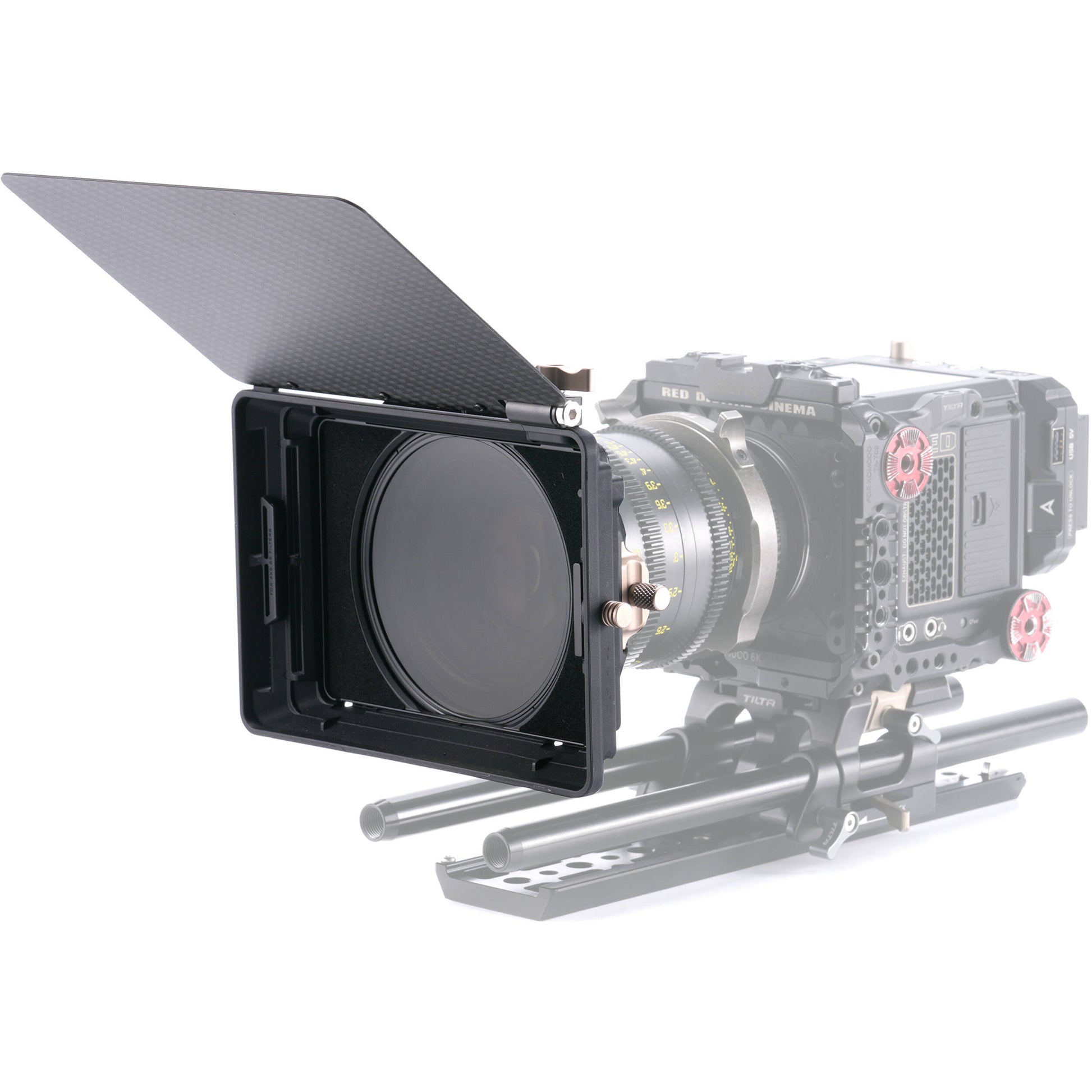 Tilta Mirage VND Kit with Matte Box, including variable ND filters and adjustable flags for professional video production.