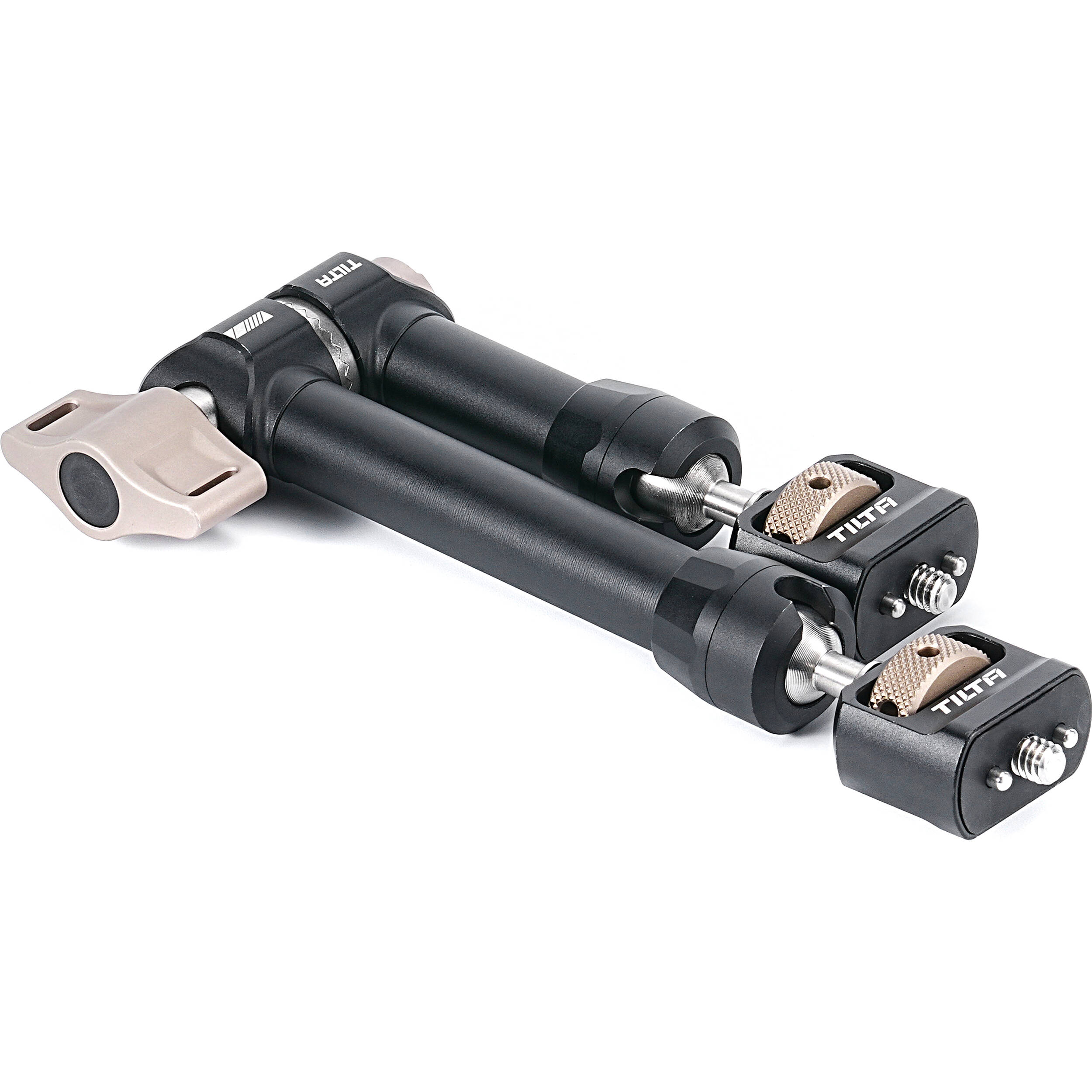 Tilta Pro articulating arm in black with dual ball heads and 1/4″-20 mounts.