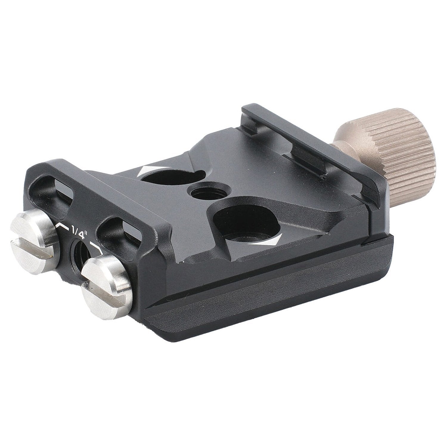Tilta Universal Arca Quick‑Release Baseplate in black with dovetail plate and Arca‑Swiss compatible clamp.