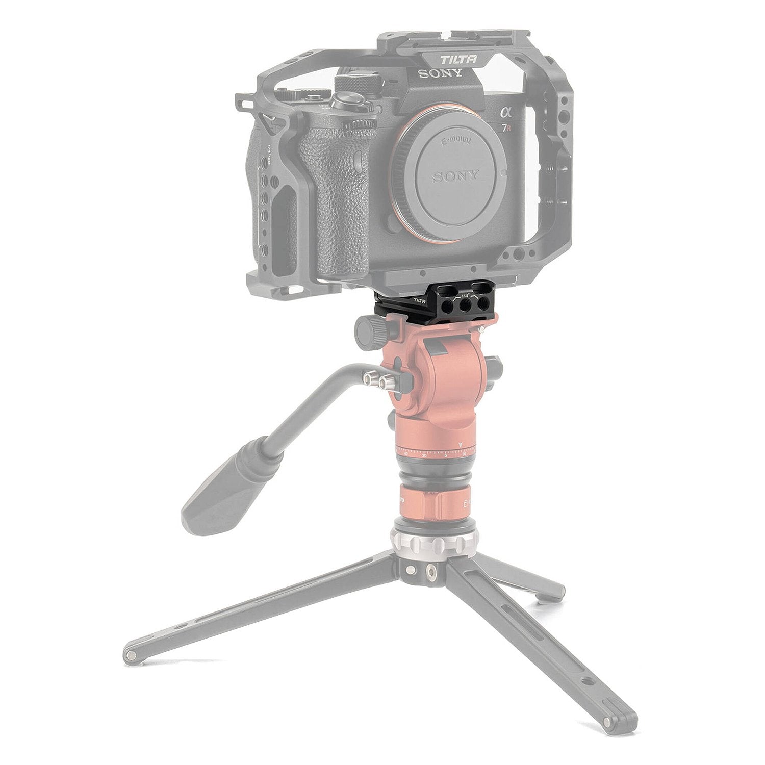 Tilta Universal Arca Quick‑Release Baseplate in black with dovetail plate and Arca‑Swiss compatible clamp.