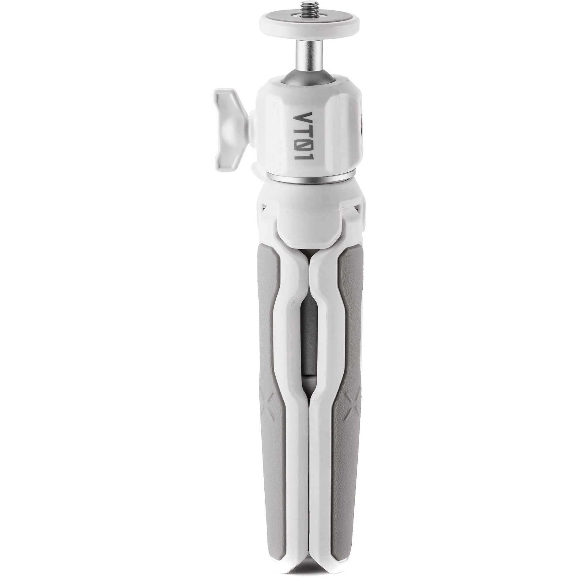 Tilta VT01 Extendable Vlog Tripod in White featuring adjustable legs, ball head, and cold shoe mount for smartphones and compact cameras.