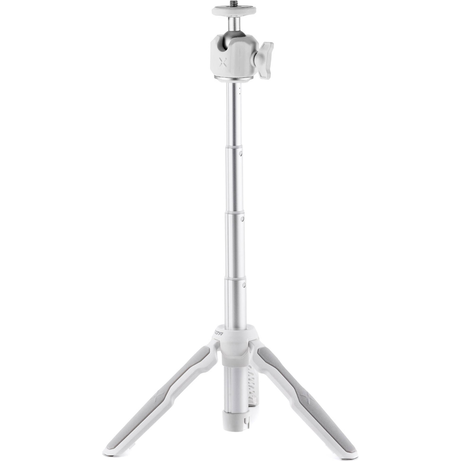 Tilta VT01 Extendable Vlog Tripod in White featuring adjustable legs, ball head, and cold shoe mount for smartphones and compact cameras.