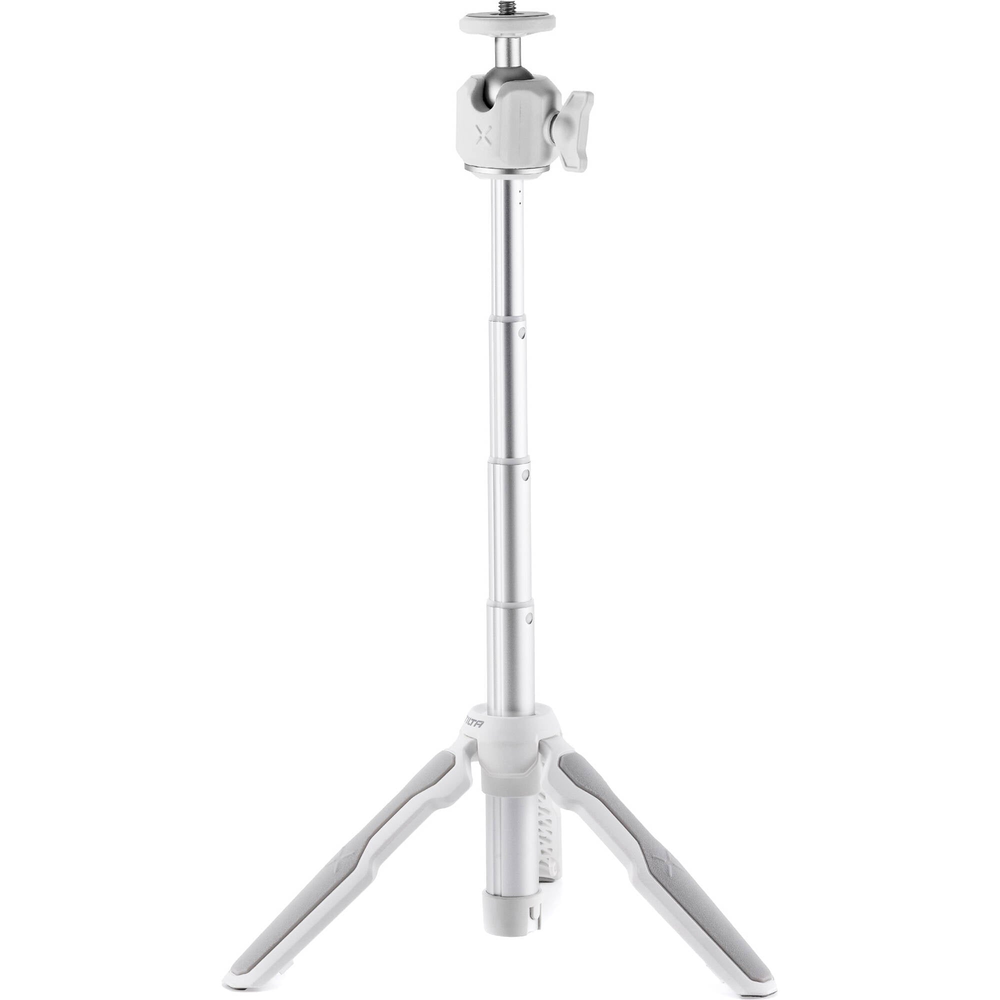 Tilta VT01 Extendable Vlog Tripod in White featuring adjustable legs, ball head, and cold shoe mount for smartphones and compact cameras.