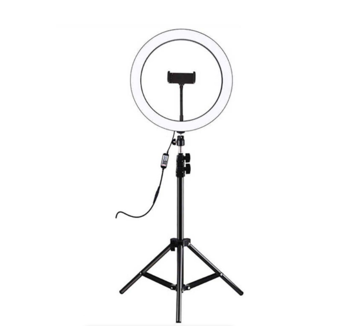 Timei 13″ RGB LED Soft Ring Light with tripod stand and phone holder.