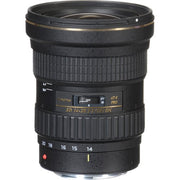 Tokina AT-X 14–20mm f/2 Pro DX ultra-wide zoom lens for Canon EF, ideal for landscapes, architecture, and interiors.