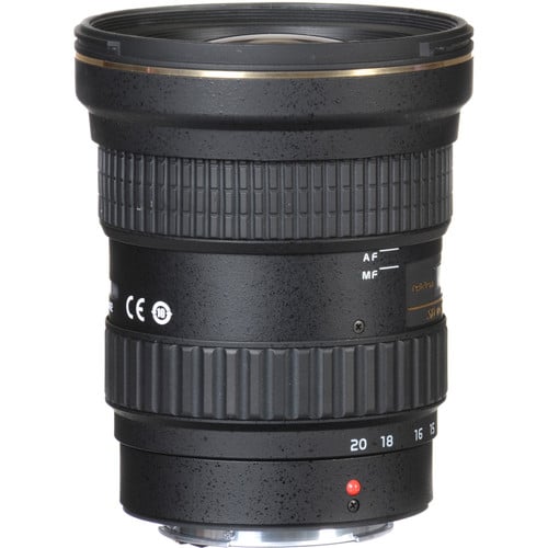Tokina AT-X 14–20mm f/2 Pro DX ultra-wide zoom lens for Canon EF, ideal for landscapes, architecture, and interiors.