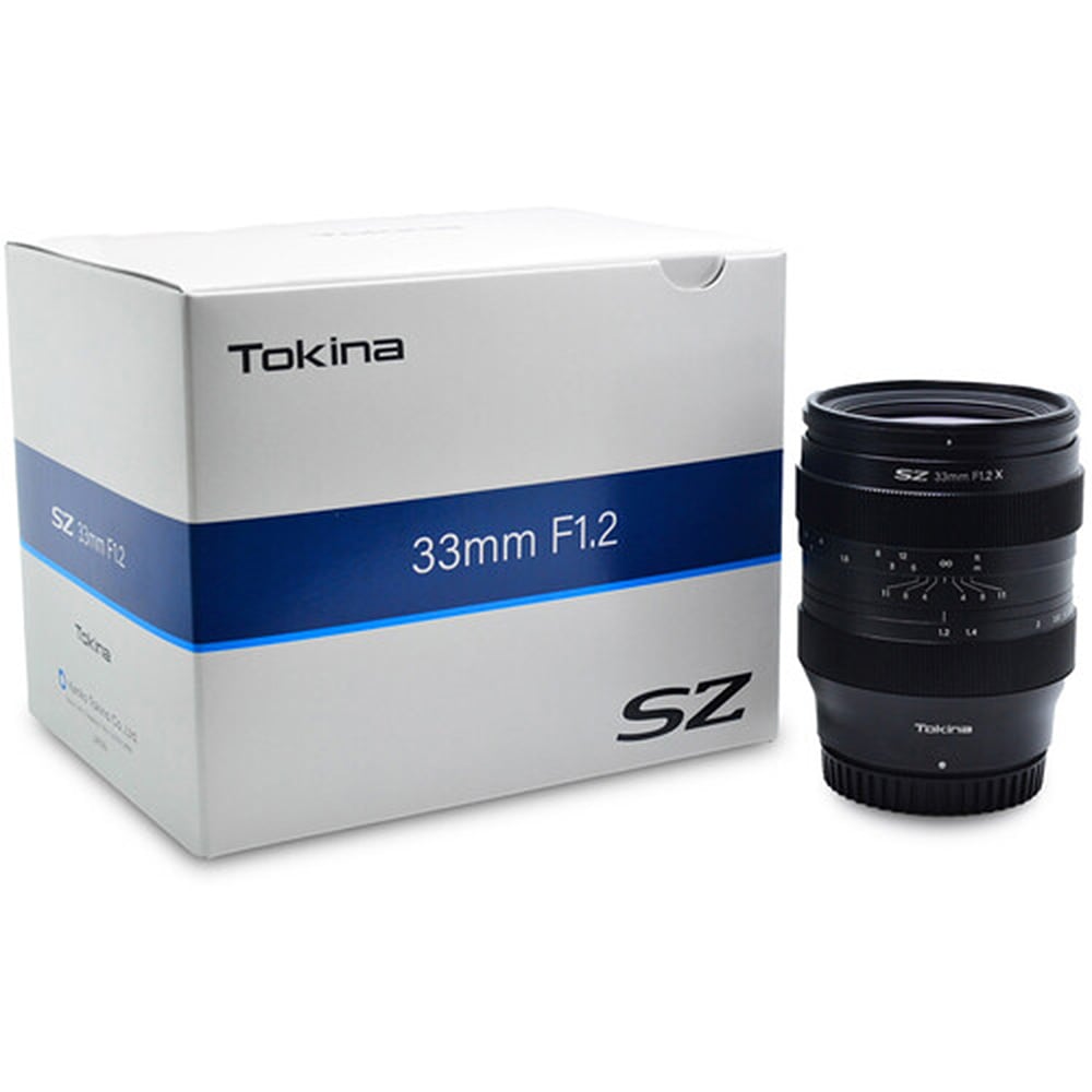 Tokina SZ 33mm f/1.2 prime lens for Fujifilm X, ideal for portraits, low-light, and cinematic photography.