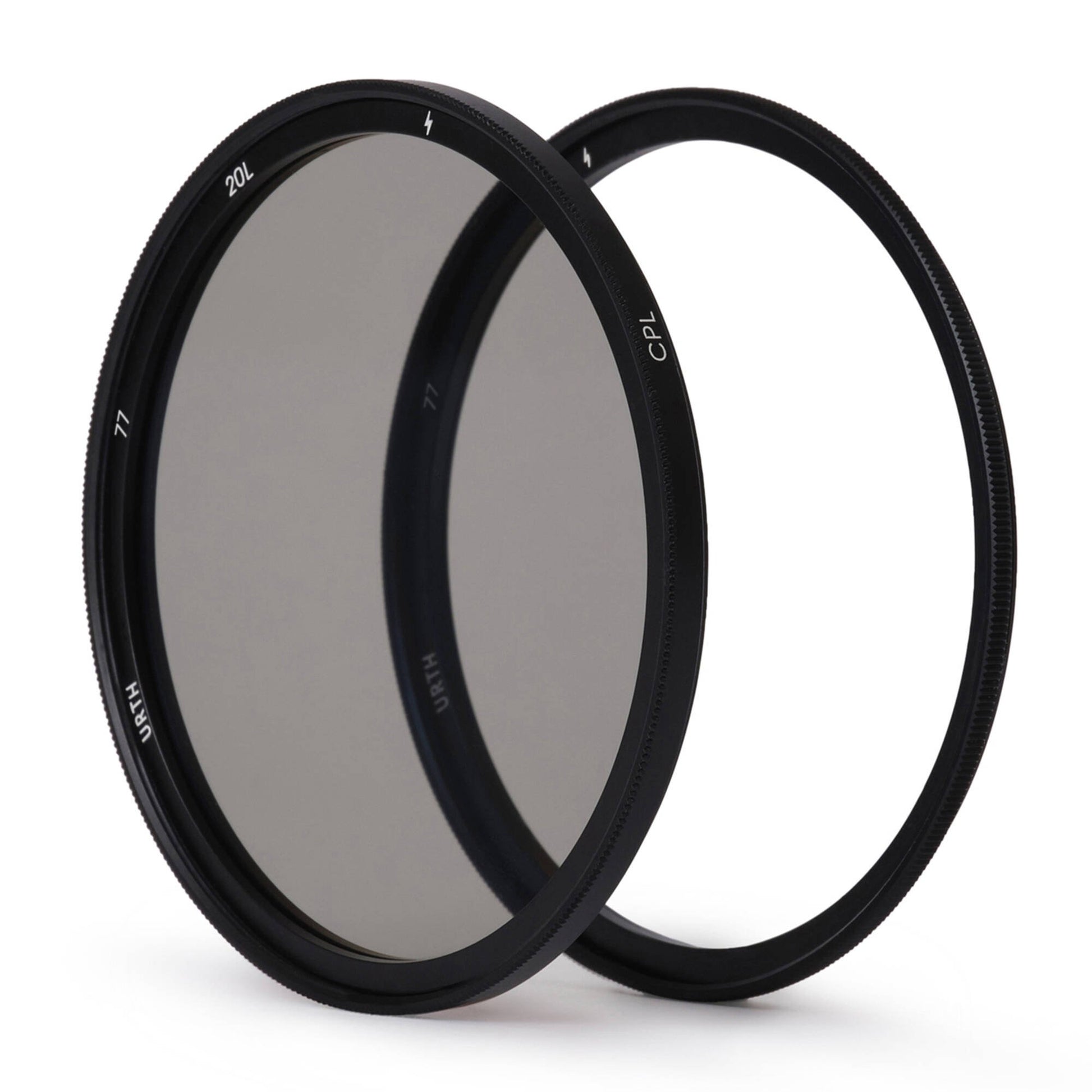Urth Plus+ Magnetic UV & Circular Polariser Filter Set (77mm) with premium optical glass, nano-coating, and quick magnetic system.