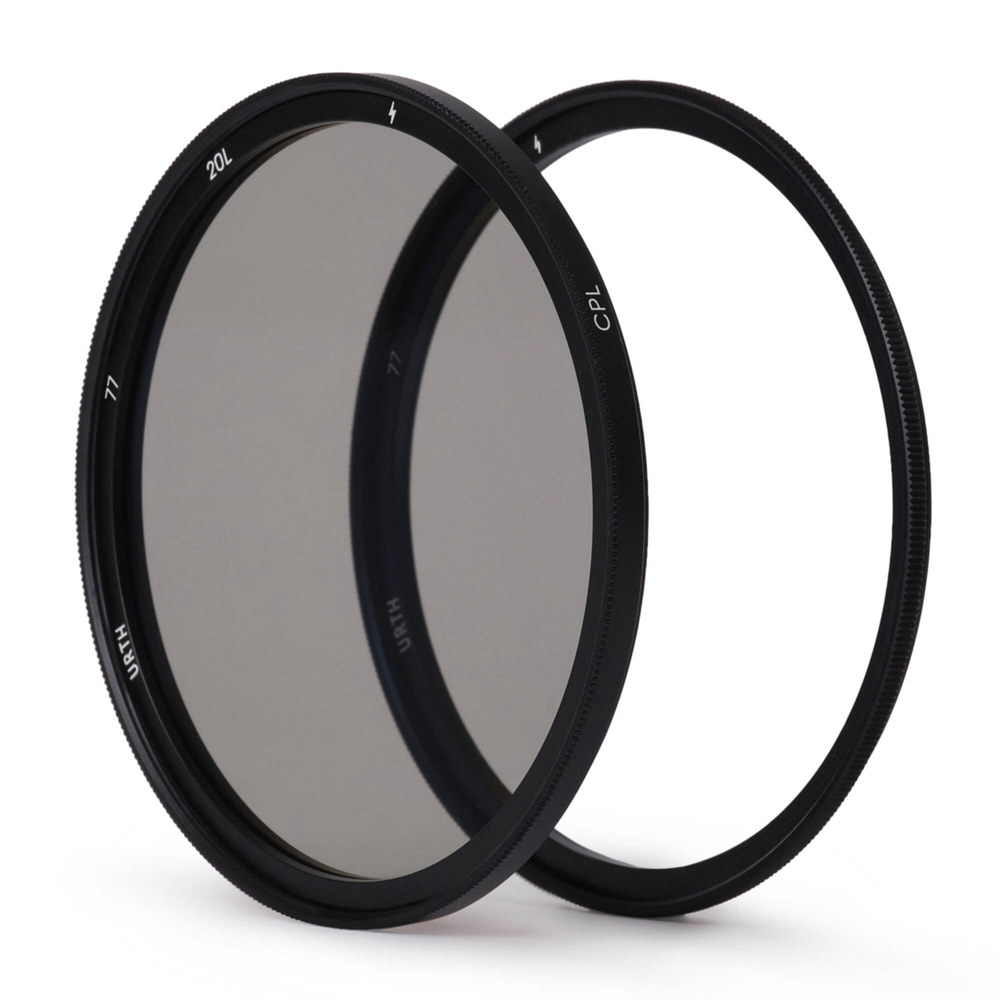 Urth Plus+ Magnetic UV & Circular Polariser Filter Set (77mm) with premium optical glass, nano-coating, and quick magnetic system.
