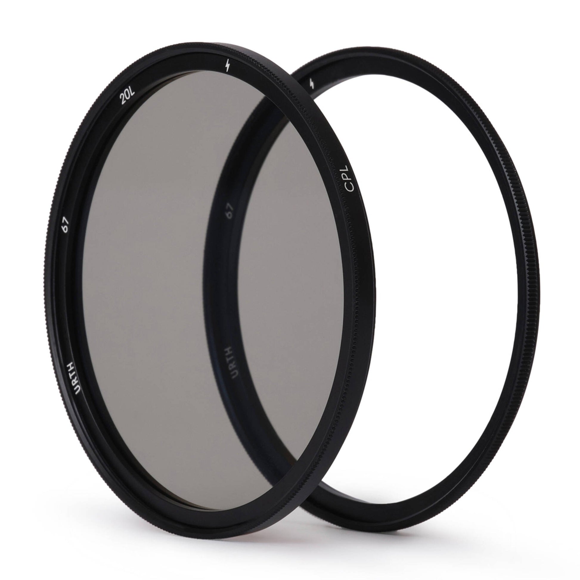 Urth Plus+ Magnetic UV & Circular Polariser Filter Set (67mm) with premium optical glass and quick magnetic mount system.