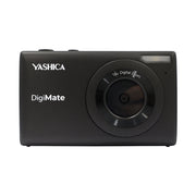 Yashica DigiMate compact camera with CMOS sensor, 4K video, 18x zoom, and 2.7" LCD on white background.