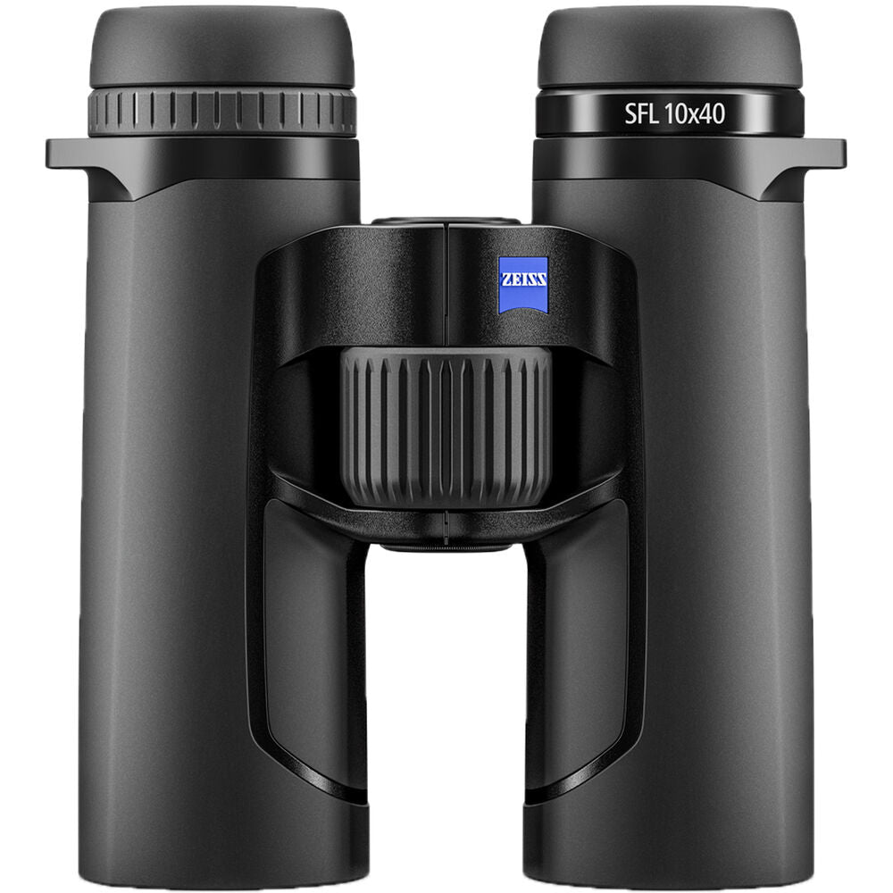 Zeiss 10x40 SFL binoculars with UHD optics, fast focus, wide view, and weatherproof design.