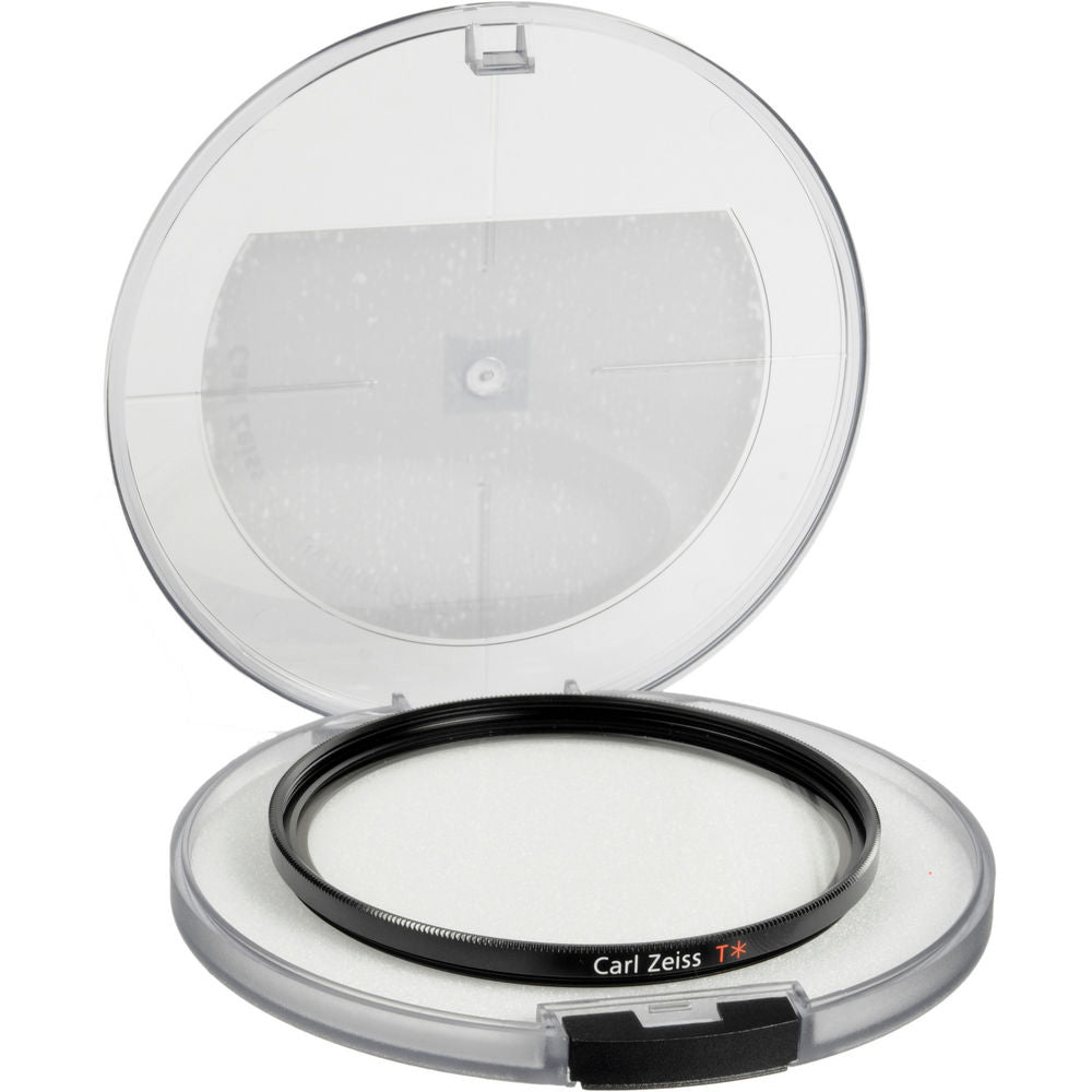 Zeiss 58mm UV Filter with T* anti-reflective coating for lens protection and clarity.