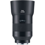 Zeiss Batis 135mm f/2.8 lens for Sony E. Telephoto prime with f/2.8, sharp Zeiss optics, compact design, ideal for portraits, wildlife, and sports.