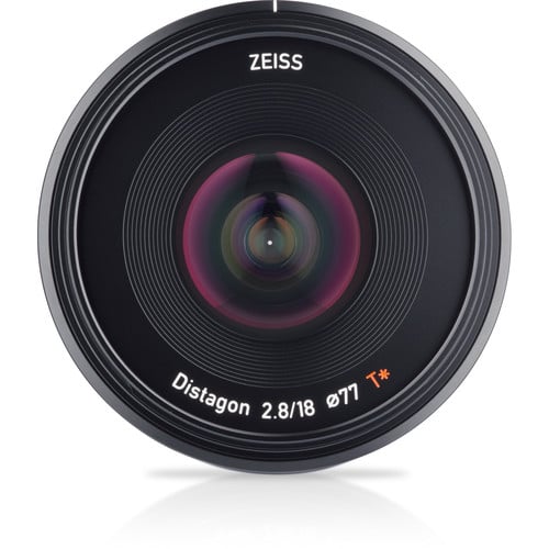 Zeiss Batis 18mm f/2.8 ultra-wide prime lens for Sony E full-frame mirrorless cameras.