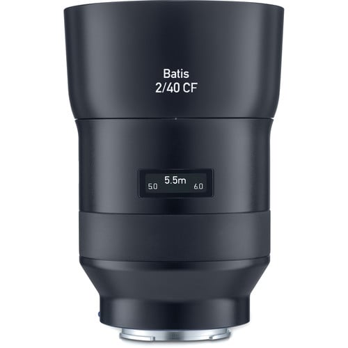 Zeiss Batis 40mm f/2 CF Lens for Sony E. Fast f/2 aperture, Close Focus design, OLED display, and weather-sealed construction for versatile shooting.