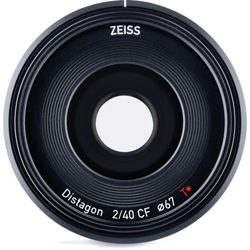 Zeiss Batis 40mm f/2 CF Lens for Sony E. Fast f/2 aperture, Close Focus design, OLED display, and weather-sealed construction for versatile shooting.