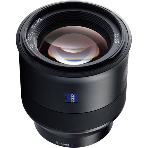Zeiss Batis 85mm f/1.8 Lens for Sony E-mount, compact telephoto prime with image stabilisation.