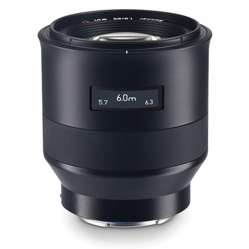 Zeiss Batis 85mm f/1.8 Lens for Sony E-mount, compact telephoto prime with image stabilisation.
