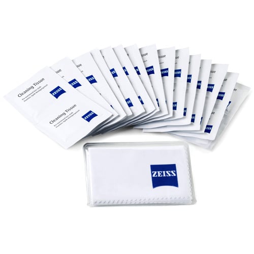 The Zeiss Pre-Moistened cleaning wipes can be used for anything from fingerprints and grains of sand to the smallest dust particles or dirty lenses.
