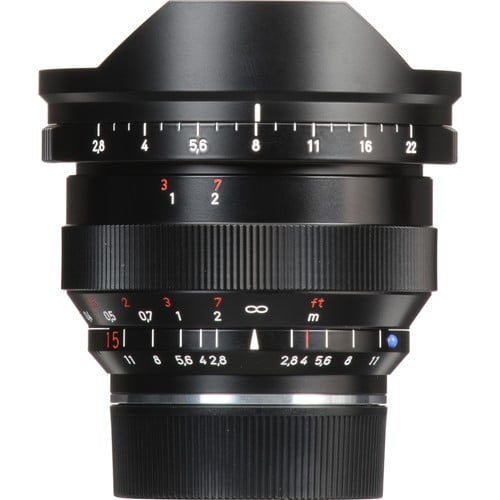 Zeiss Distagon 15mm f/2.8 ZM for Leica M. Ultra-wide, fast f/2.8 aperture, sharp optics, and durable metal build for architecture, landscapes, and interiors.